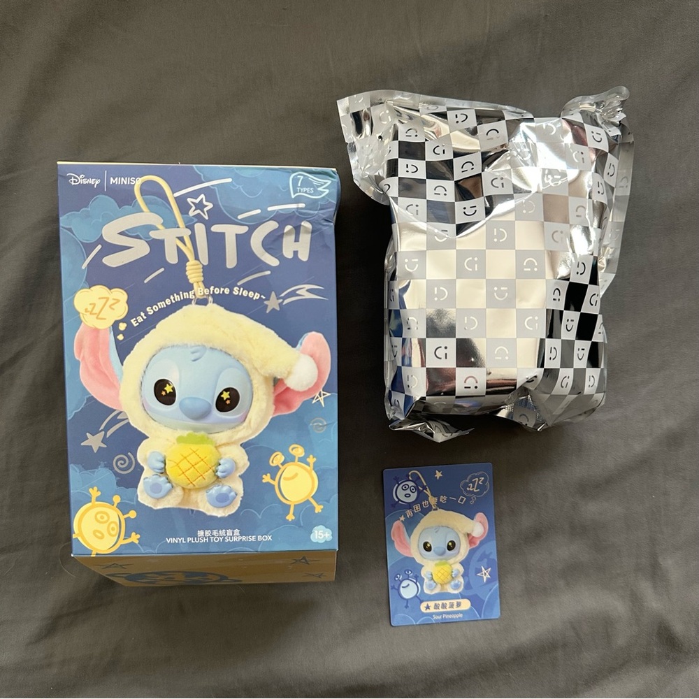 MINISO Stitch Eat Something Before Sleep Keychain